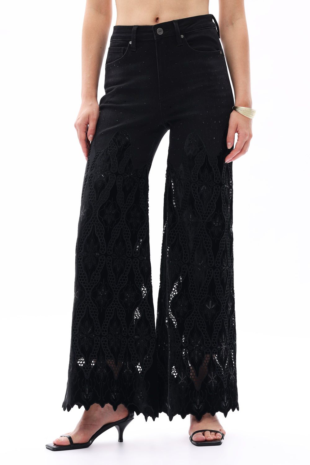 High Rise Wide Leg-Black