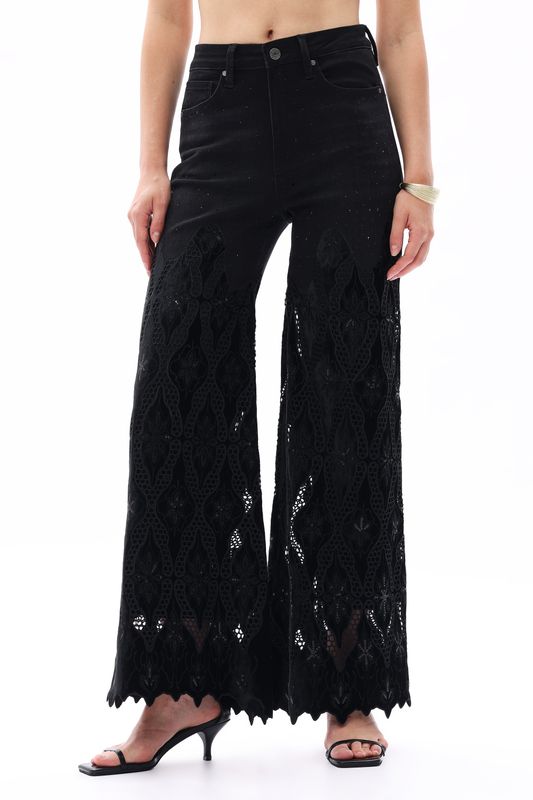 High Rise Wide Leg-Black