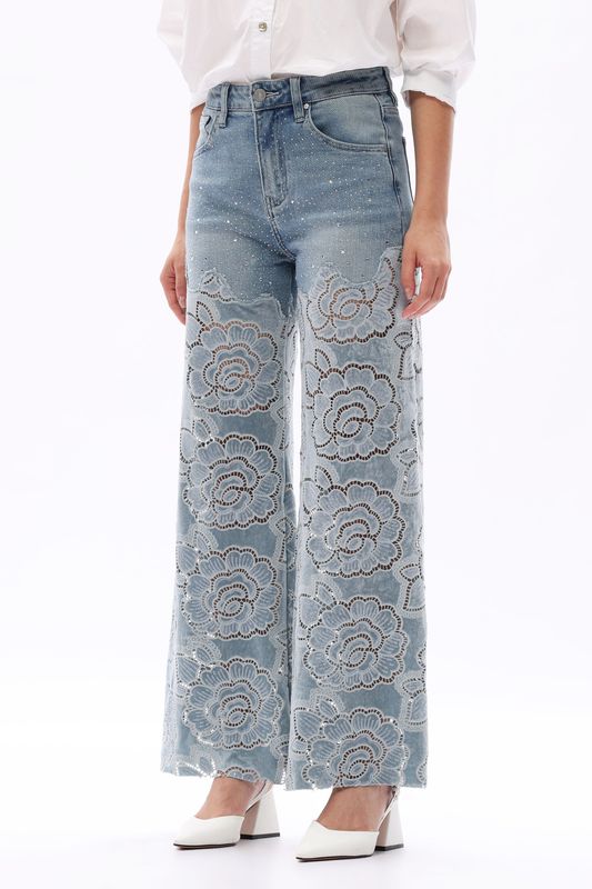 High Rise Wide Leg-Retro Light Blue