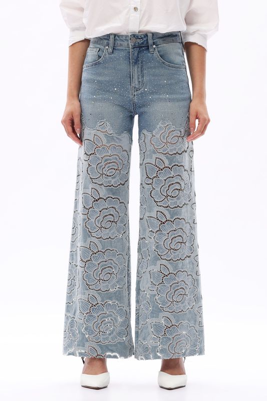 High Rise Wide Leg-Retro Light Blue