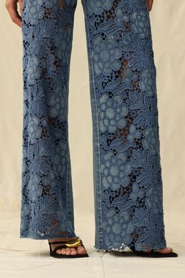 High Rise Wide Leg-Medium Blue