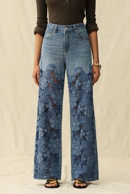 High Rise Wide Leg-Medium Blue