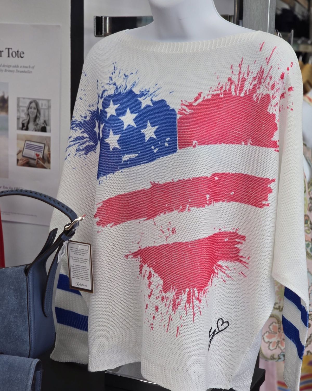 Patriotic Heart Light Sweater