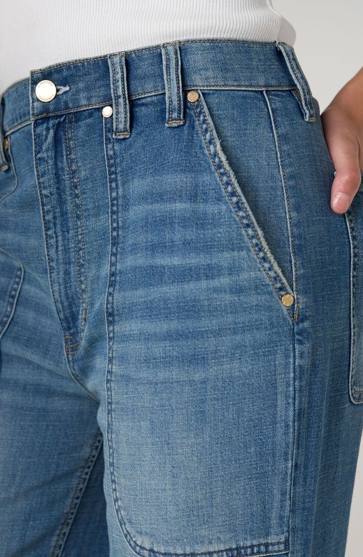 High Rise Relaxed Straight w/Utility Pockets 27" ins