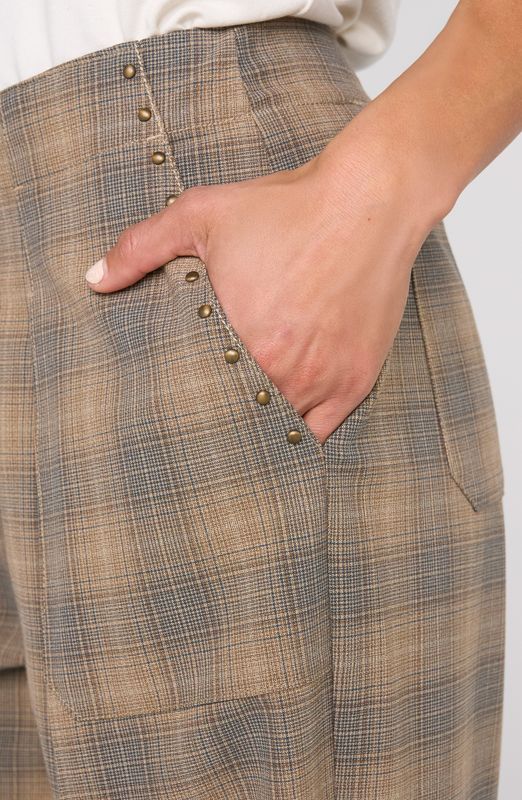 High Rise Crop Trouser w/Drawstring 27" ins