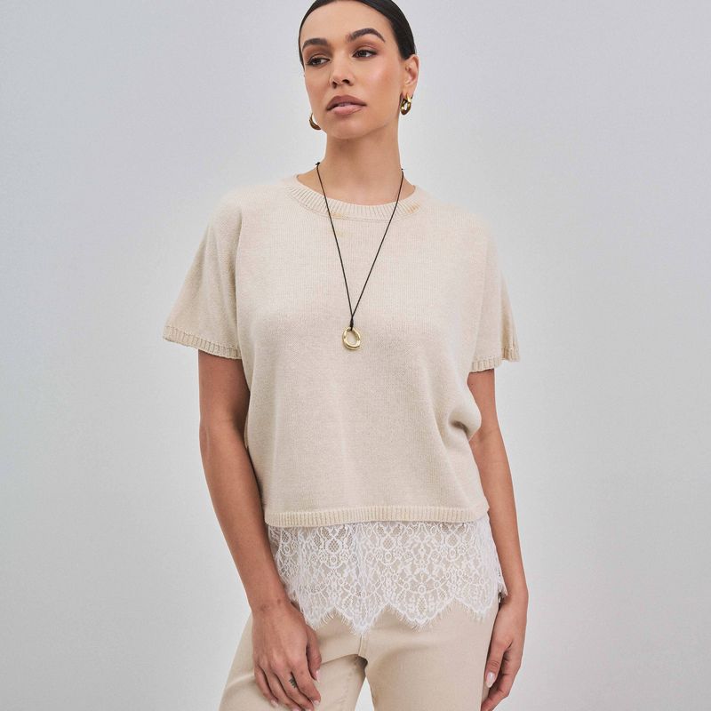 Lace Trim Sweater