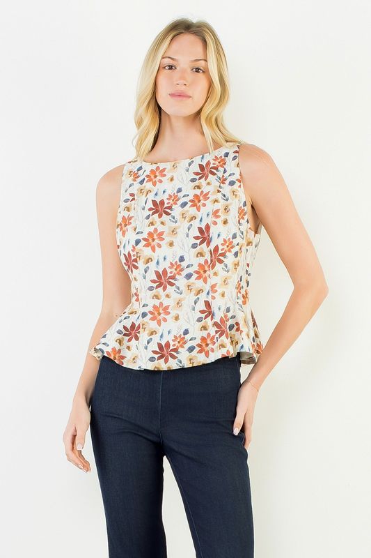 Peplum Flower Top