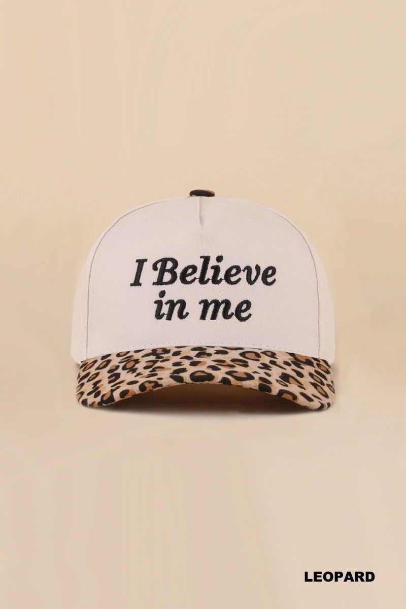 I Believe In Me Hat, Color: Leopard