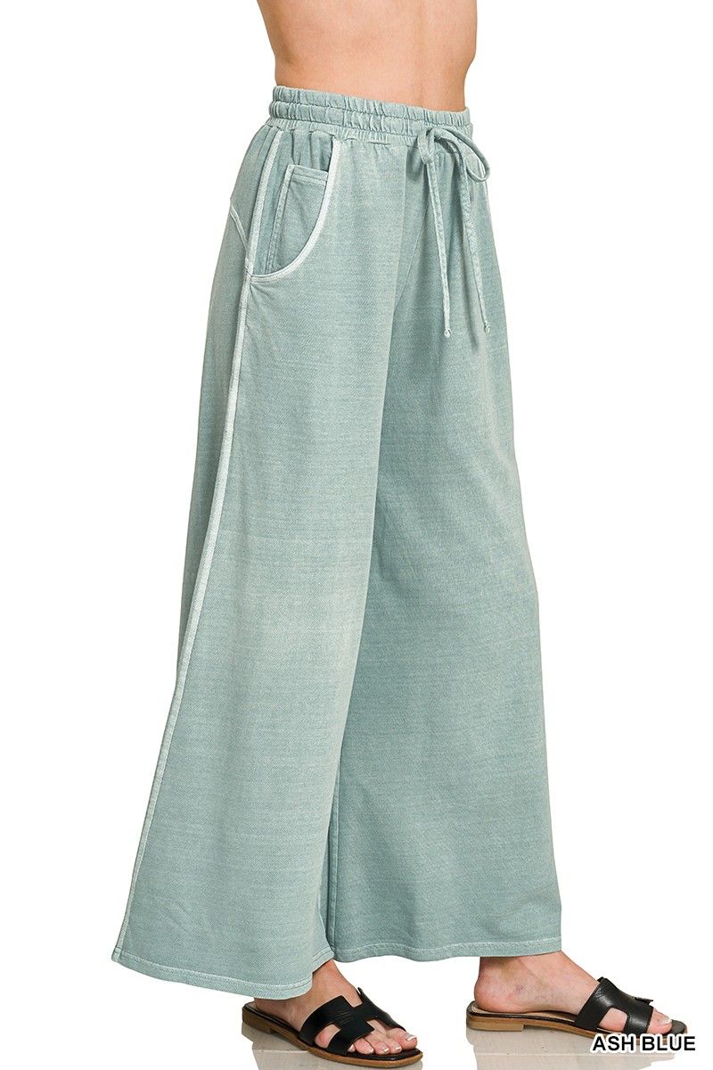 French Terry Pants, Color: Ash Blue, Size: Small