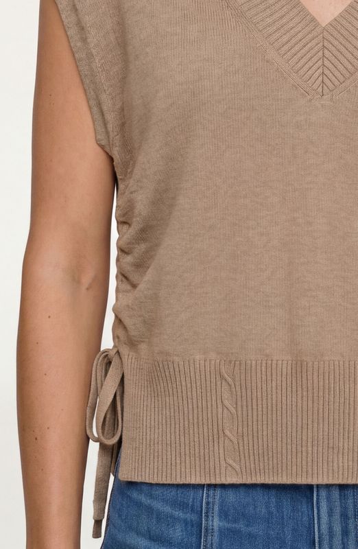 V-Neck Dolman Popover Sweater w/Ties