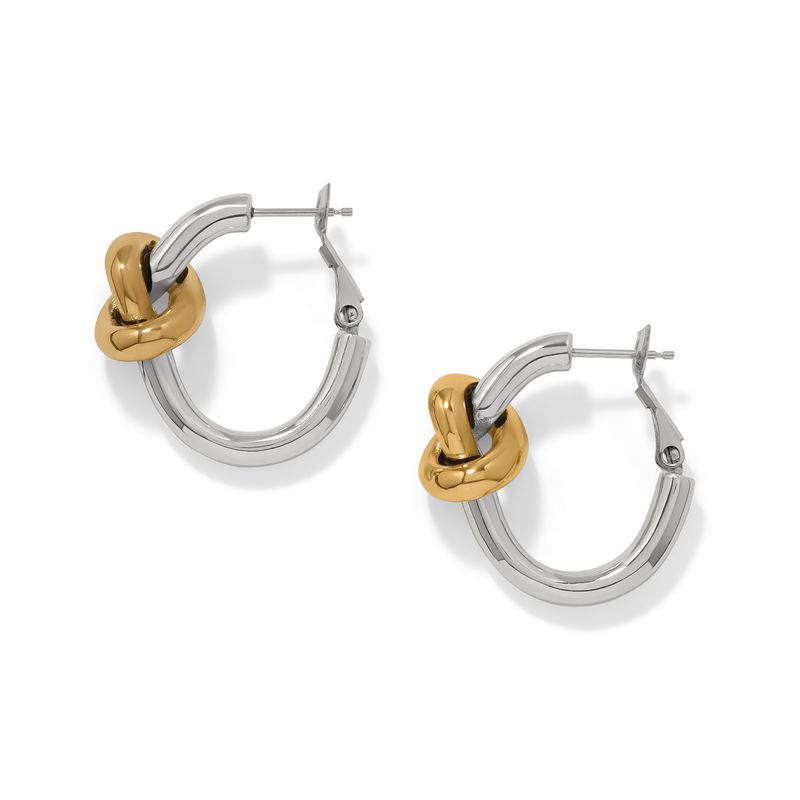 Interlok Single Knot 2Tone Hoop Earring