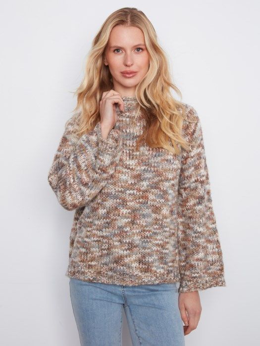 High Neck Space Dye Sweater