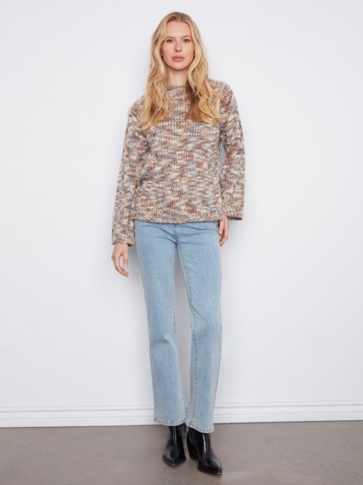 High Neck Space Dye Sweater