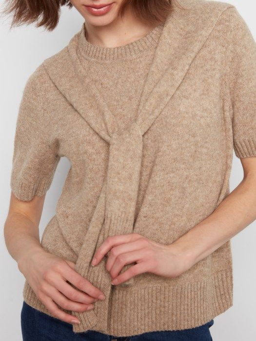 Combined Sleeve Detail Sweater