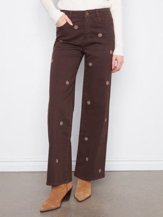 Embroidery Front Pants