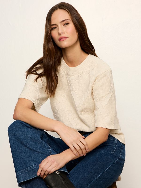 Diamond Stitch Sweater Tee