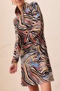 Long Sleeve Dress w/Zipper and Mock Neck