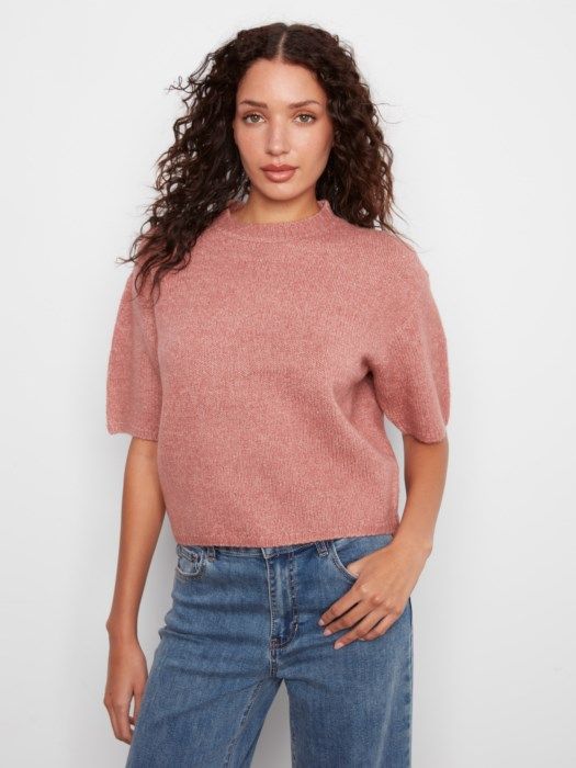 Elbow Sleeve Balloon Shape Sweater