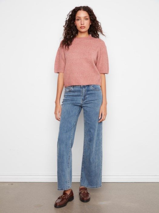 Elbow Sleeve Balloon Shape Sweater