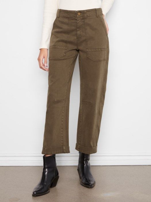 Twill Barrel Leg Pants