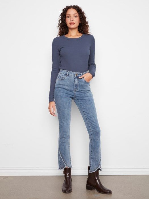 Slim Leg Pants with Studs