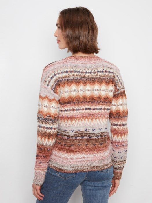 V-Neck Space Dye Sweater