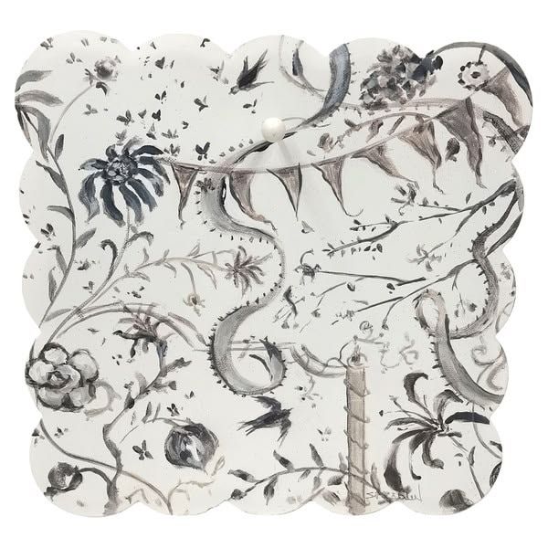 Black Chinoiserie Scallop Display Board