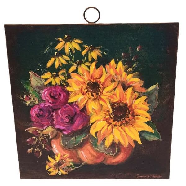 Large Art Jeweled Flower Pumpkin