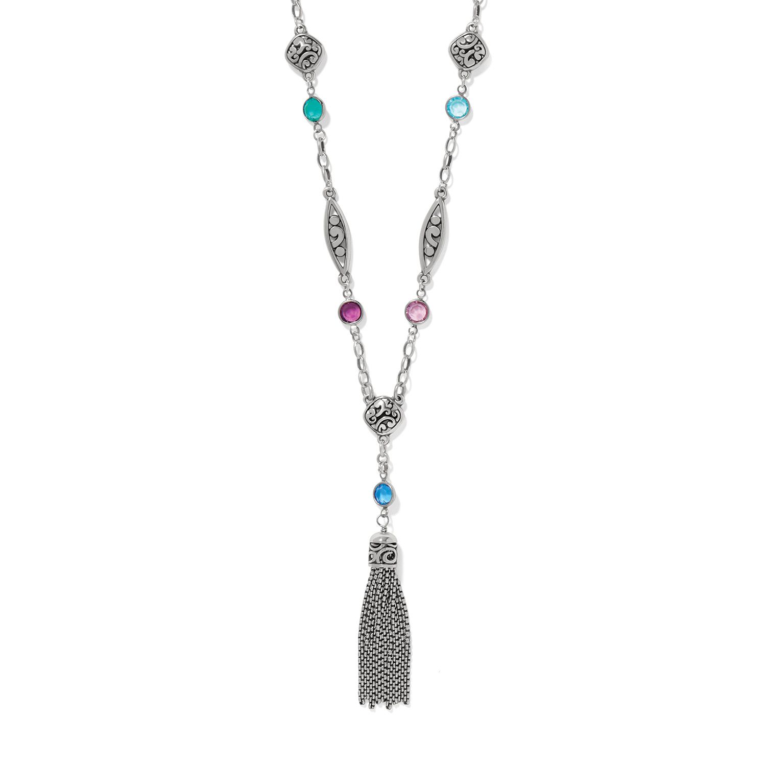 Contempo Color Gems Tassel Necklace