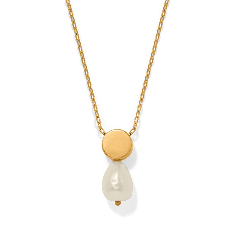 Trust Your Journey Petite Pearl Necklace-Gold