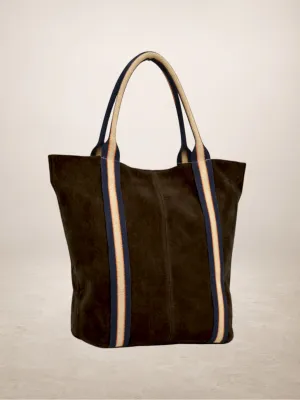 Melody Suede Leather Tote Bag-Brown Coffee