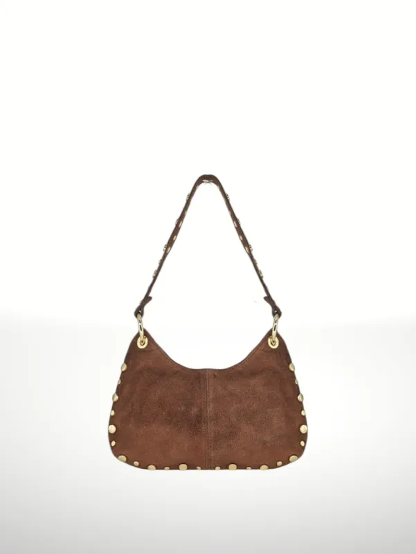 Germina Suede Leather Bag-Light Brown