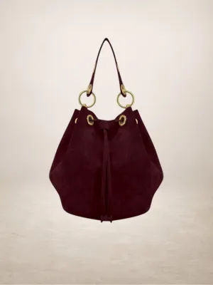 Arlecchino-Suede Leather Bonbon Bag-Wine Red