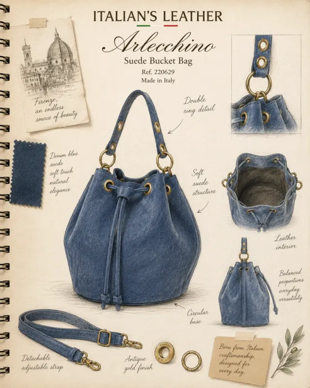 Arlecchino-Suede Leather Bonbon Bag-Wine Red