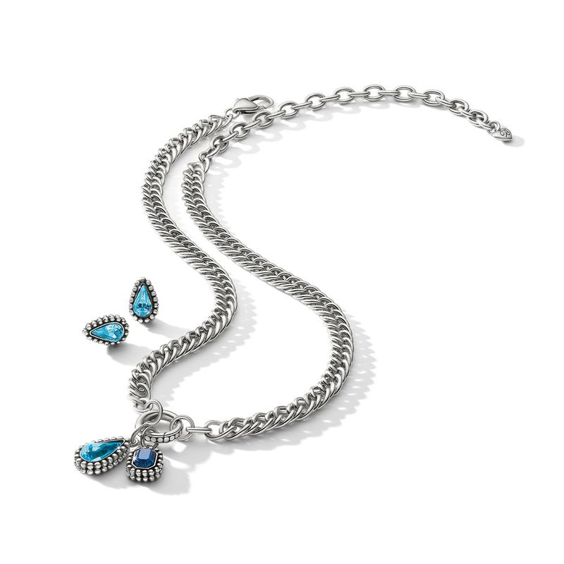 Twinkle Luxe Teardrop Post Earring-Blue