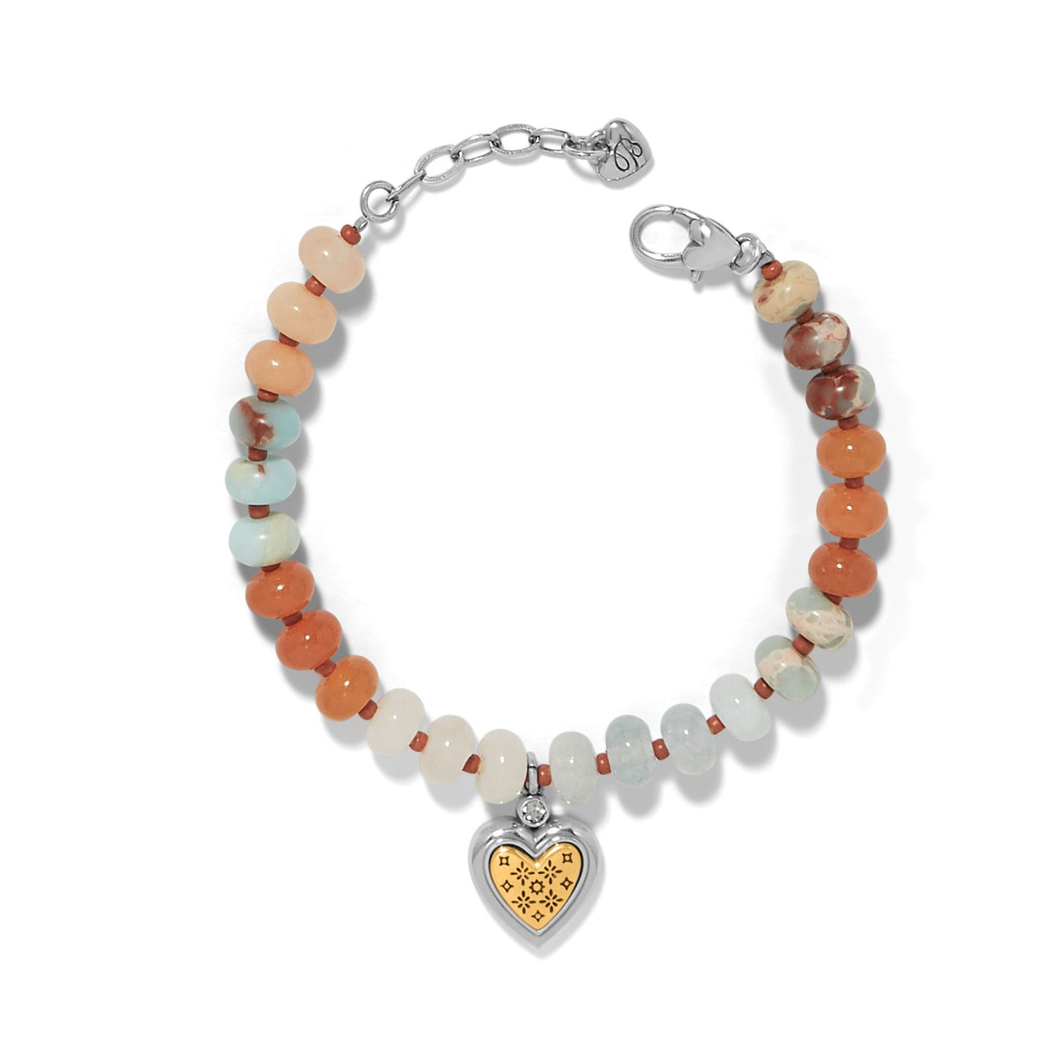 Mosaic 2TN Heart Bead Bracelet