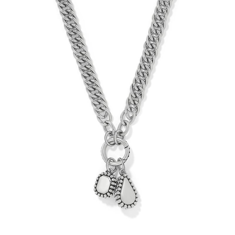 Twinkle Luxe Charm Link Necklace-Blue