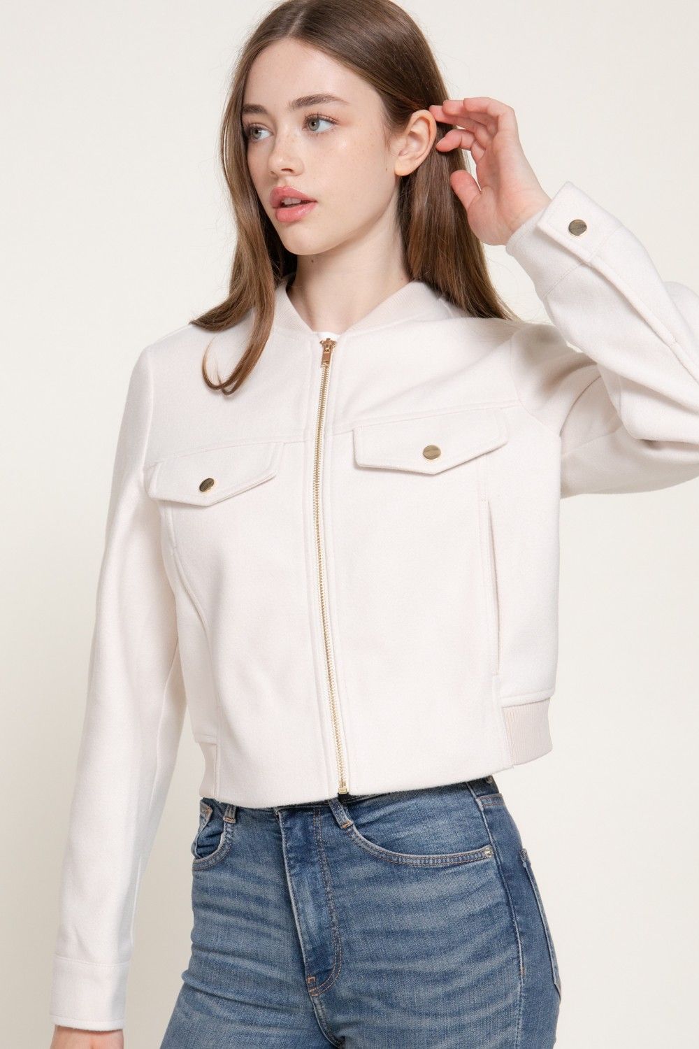 Felt Jacket with Pocket Detail