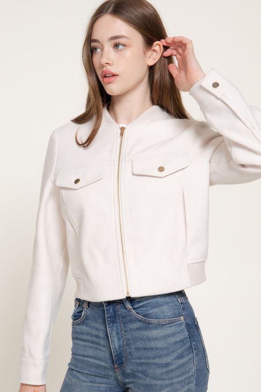 Felt Jacket with Pocket Detail