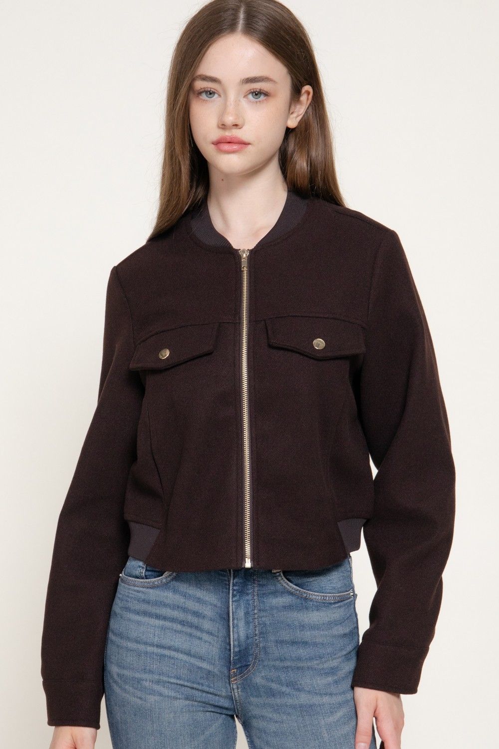 Felt Jacket with Pocket Detail