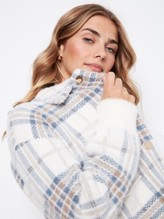 Eyelash Yarn Jacquard Short Jacket
