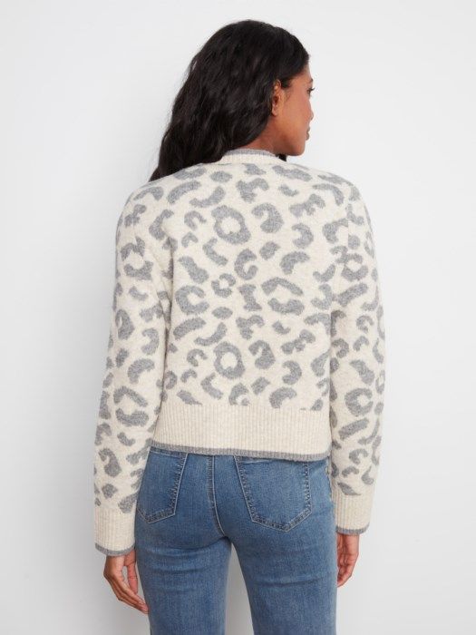 Bow Tie Front Jacquard Cardigan