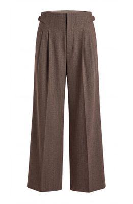 High Rise Pleated Wide Leg Trouser w/Side Tabs- 31' in
