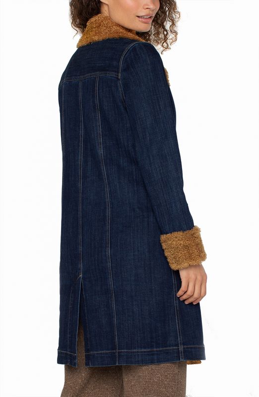 Sherpa Trimmed Notch Collar Jacket-38'