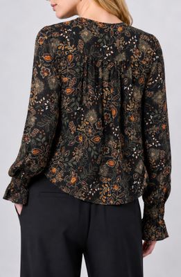 Long Sleeve Woven Blouse w/Pintucks