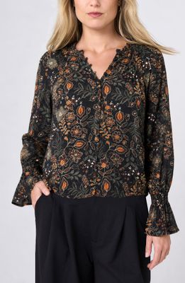 Long Sleeve Woven Blouse w/Pintucks
