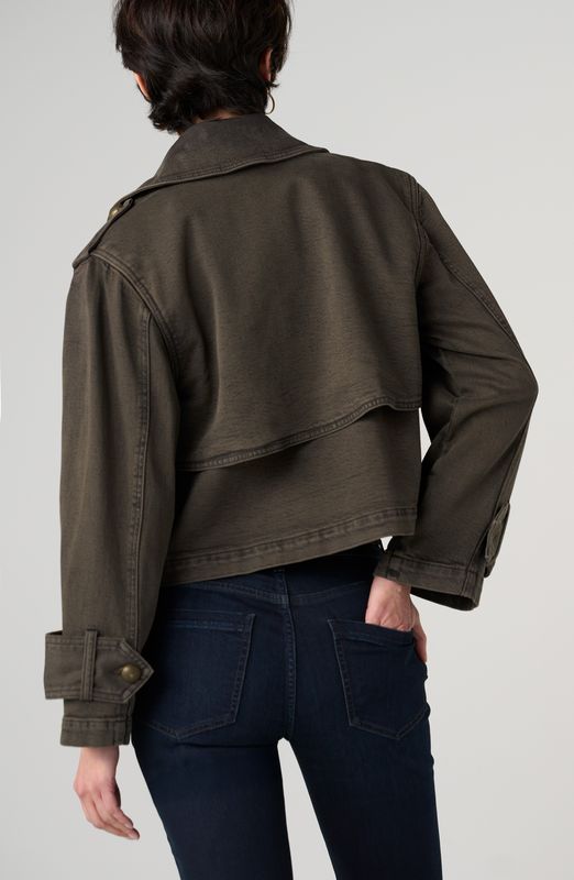 Cropped Denim Trench