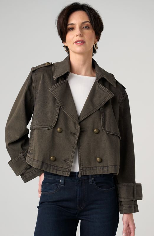 Cropped Denim Trench