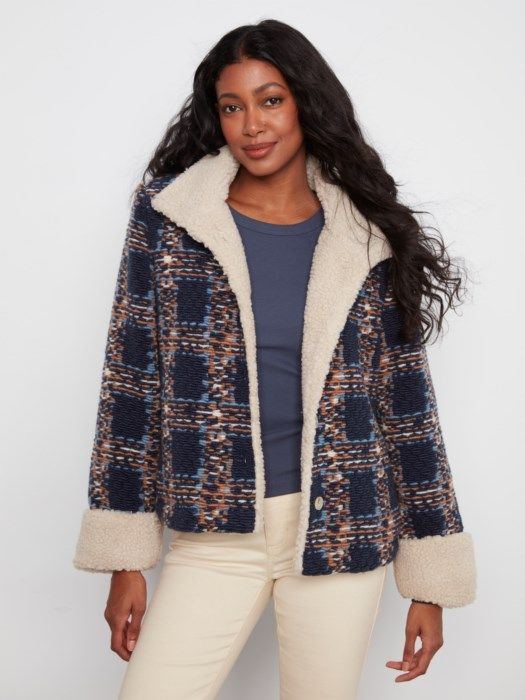 Chevron Boucle Short Jacket