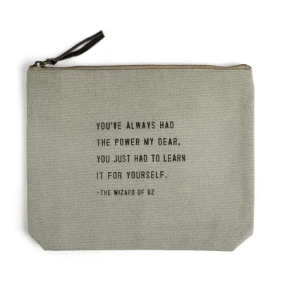 You've Always Had the Power (The Wizard of Oz) Canvas Zip Bag- Sage